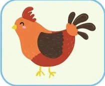 Cuadrícula de 8 imágenes de animales (pájaro, hámster, perro, conejo, gato, pez, gallina, cuy) sobre fondos coloridos.