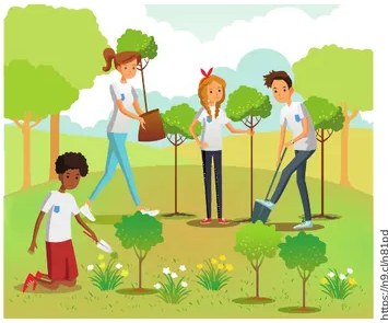 Ilustración de la Tierra corriendo con turbinas eólicas y paneles solares de fondo.