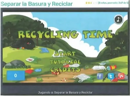 Captura con cinco basureros: paper, plastic, glass, metal, organic.