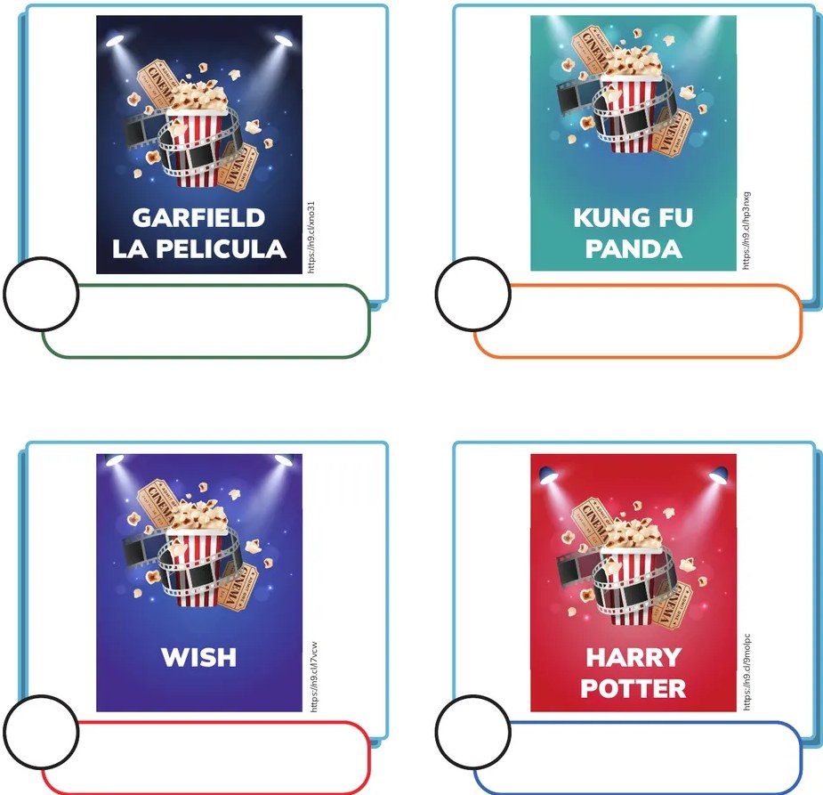 Póster con título 'KUNG FU PANDA' sobre fondo turquesa.