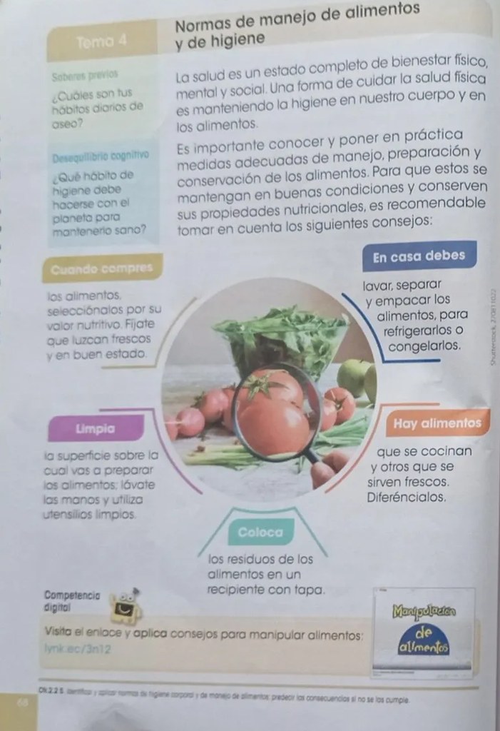 Pequeña imagen de la app 'Manipulación de alimentos'.