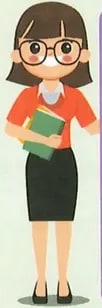 Ilustración de una mujer con anteojos sosteniendo libros junto a un recuadro de Competencia comunicacional