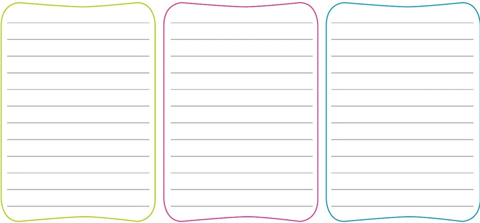 Tres recuadros de colores (verde, rosado, celeste) con líneas en blanco para que el estudiante escriba tres derechos del niño investigados.