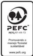 Logo PEFC (Programme for the Endorsement of Forest Certification) indicando papel certificado de gestión forestal sostenible.