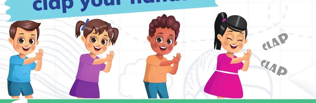 Niño pelirrojo de pie junto a un pupitre con libros, etiqueta 'stand up'.