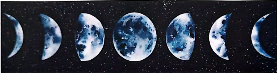 Diagrama detallado de las 8 fases lunares