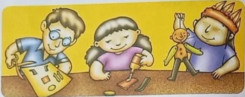 Ilustración de niños en celebración escolar.