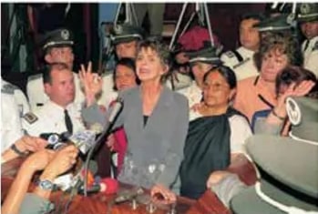 Foto de la firma de paz Mahuad-Fujimori