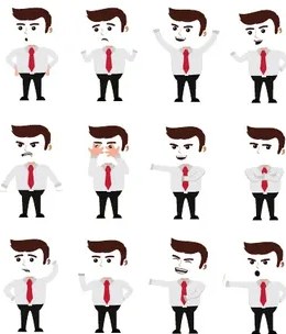 Ilustración de un personaje masculino sonriente levantando el pulgar, junto al glosario.