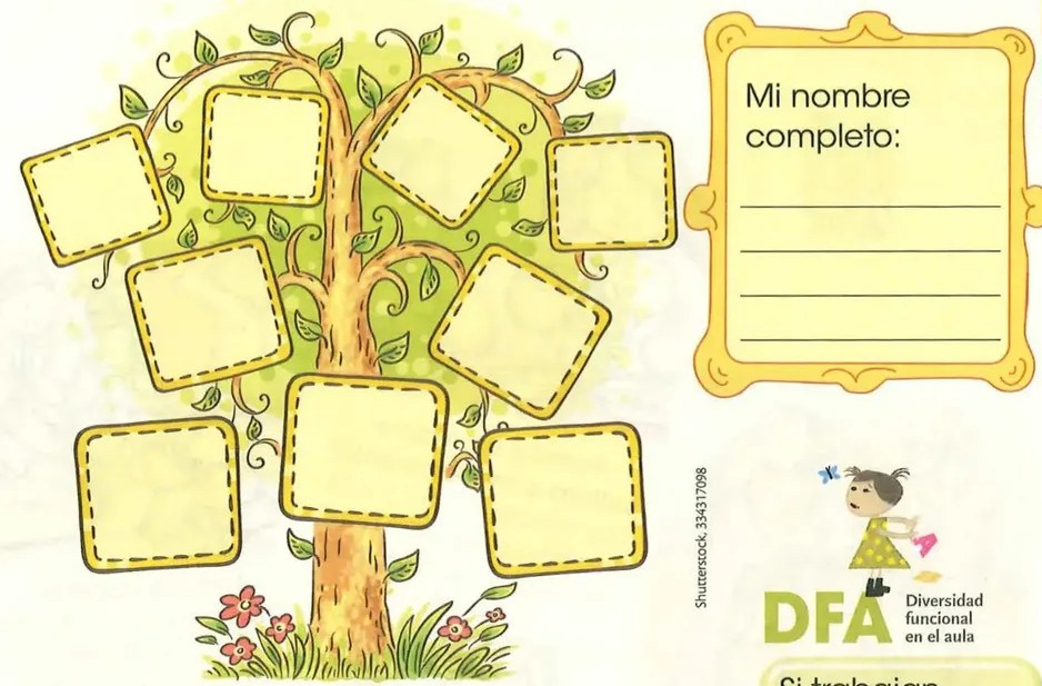 Recuadro decorativo con líneas para 'Mi nombre completo'.