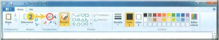 Captura de la barra de herramientas de Paint.