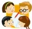 Ícono de dos niños con gafas (indicador de actividad grupal/de diálogo).