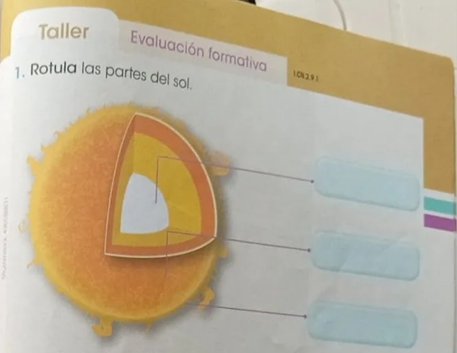 Ilustración de niña construyendo sistema solar con material reciclado.