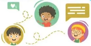 Ilustración de familia extendida con abuelos, padres y niños sonriendo.