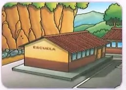 Tres fotografías de escuelas en distintas ubicaciones.