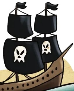 Ilustración alusiva a corsarios y mar.