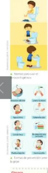 Iconos coloridos con formas de prevención ante la gripe.