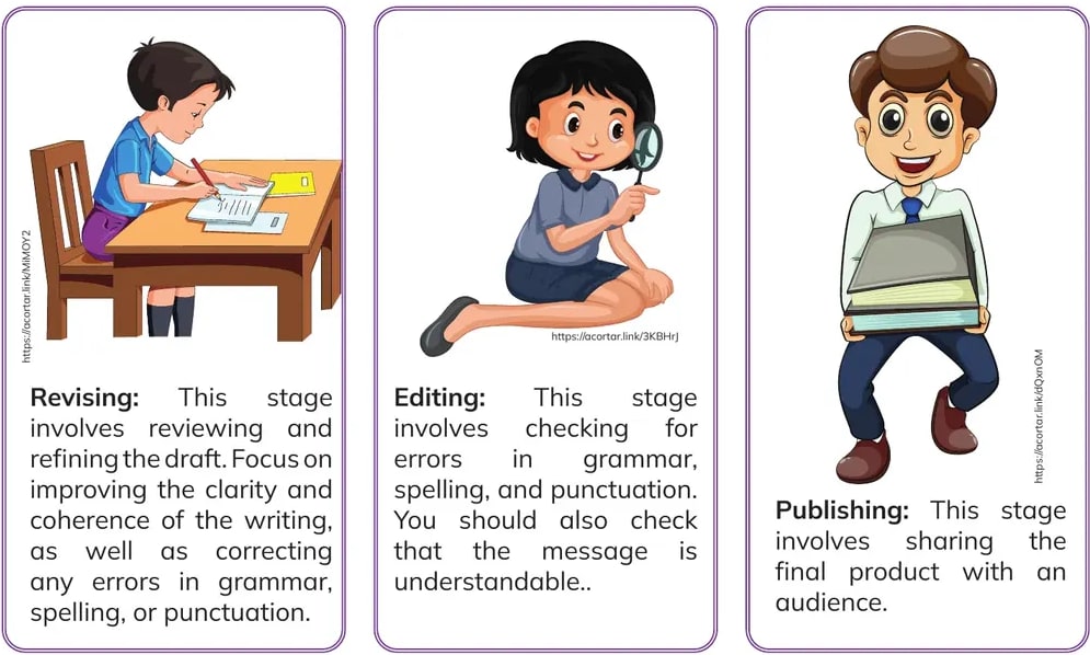 Niño escribiendo en escritorio (Revising).