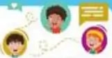 Ícono decorativo de 'Competencia comunicacional' con figuras de niños.