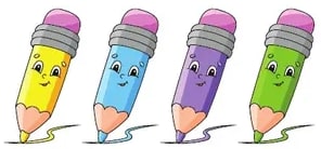 Dos marcos decorativos vacíos: uno amarillo y otro azul/rosa, para que el estudiante dibuje.