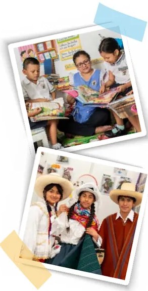 Fotografía de estudiantes de primaria en aula leyendo libros, ambiente escolar peruano.