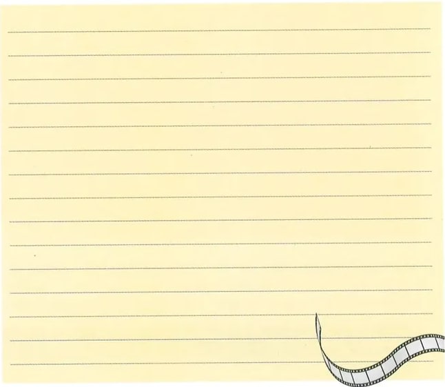 Tira de película cinematográfica enrollada, imagen decorativa que acompaña el ejercicio 9 de escritura de introducción.