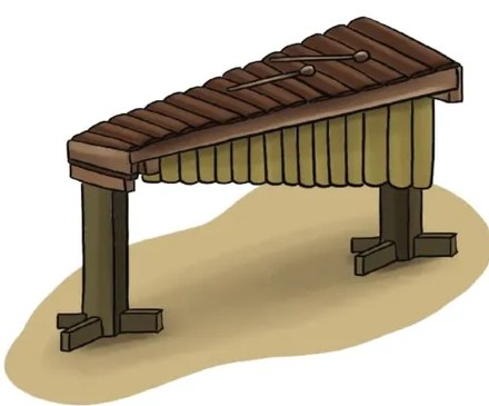 Ilustración de una bomba (tambor del Valle del Chota) con su forma cilíndrica característica.