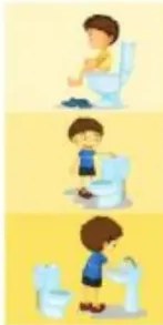 Iconos coloridos con formas de prevención ante la gripe.