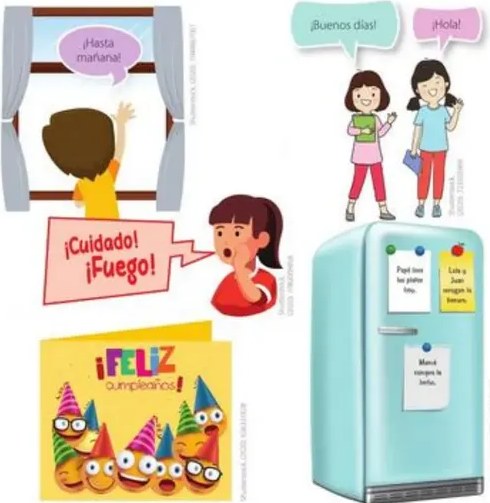 Refrigerador con tres notas pegadas.
