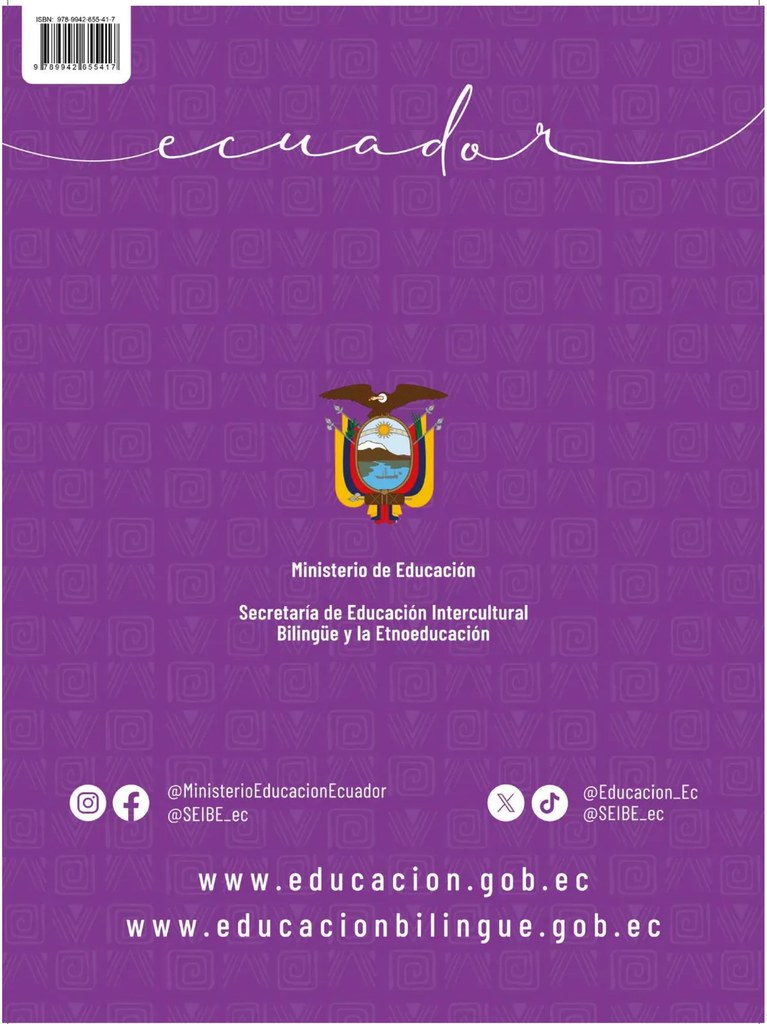 Palabra 'ecuador' escrita en caligrafía blanca cursiva.