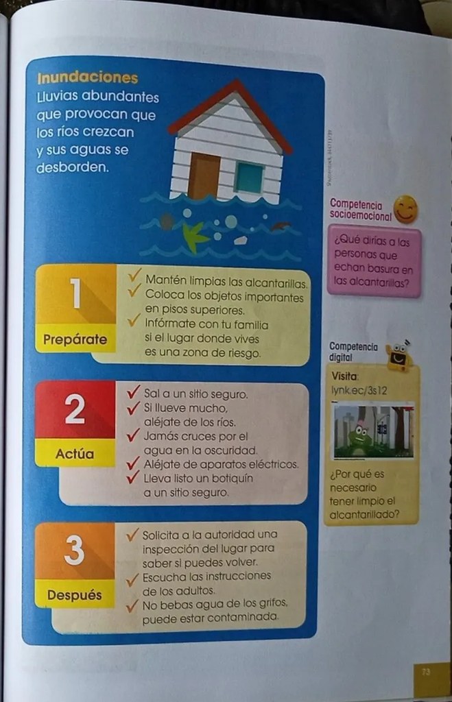 Recuadro 'Inundaciones' con casa y agua.