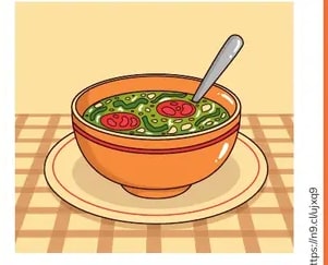 Tazón de sopa con cuchara (SOUP).