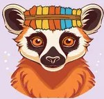 Paisaje de selva ecuatoriana; emoji feliz; olinguito en una canoa pescando.