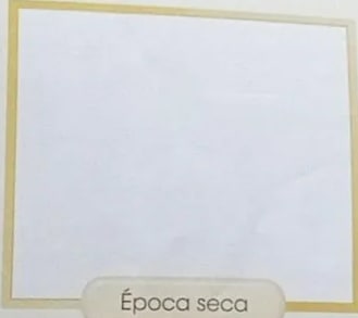 Dos recuadros para dibujar: 'Época lluviosa' y 'Época seca'.