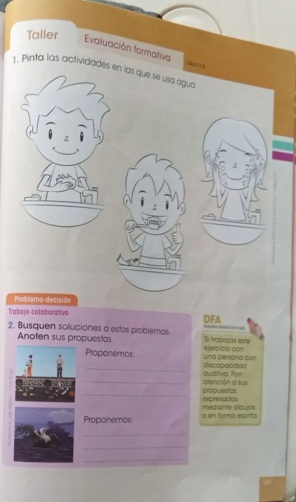 Cinco flechas de colores con las cinco acciones para cuidar el agua.