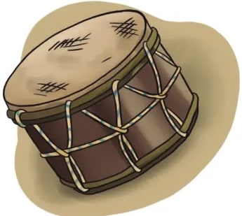 Ilustración de un bombo (tambor).